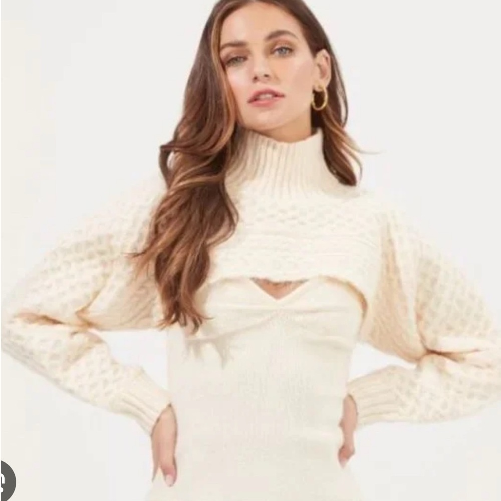 Astr Cream Cowl Neck Sweater